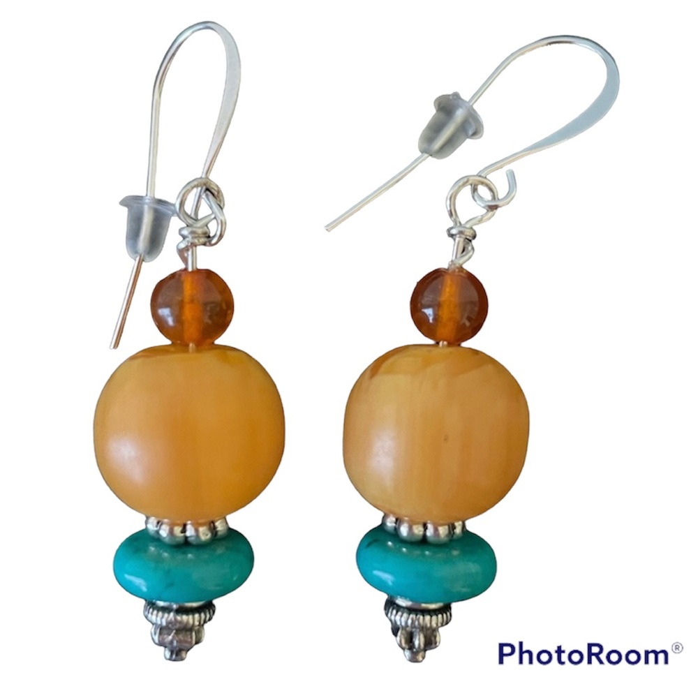 Amber & Turquoise Earrings